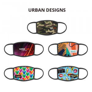 Sublimacyjna maseczka z logo , twarz SM Sublicover s-m